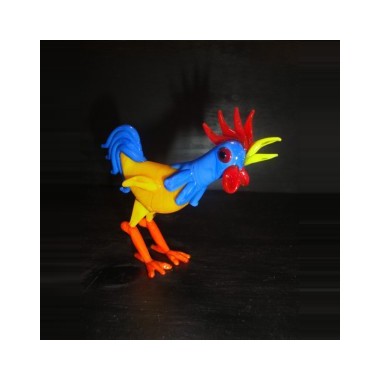 Coq coloré en verre