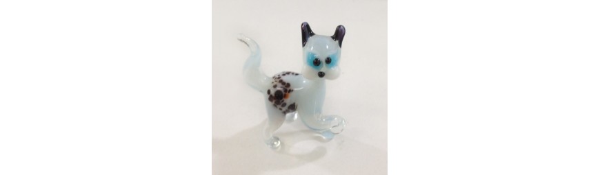 Animaux en verre -  Chat en verre -  Cristallerie de la Fontaine