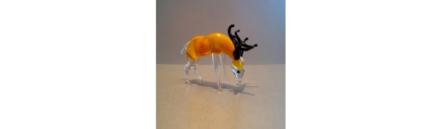 Animaux en verre -  Cerf -  Cristallerie de la Fontaine